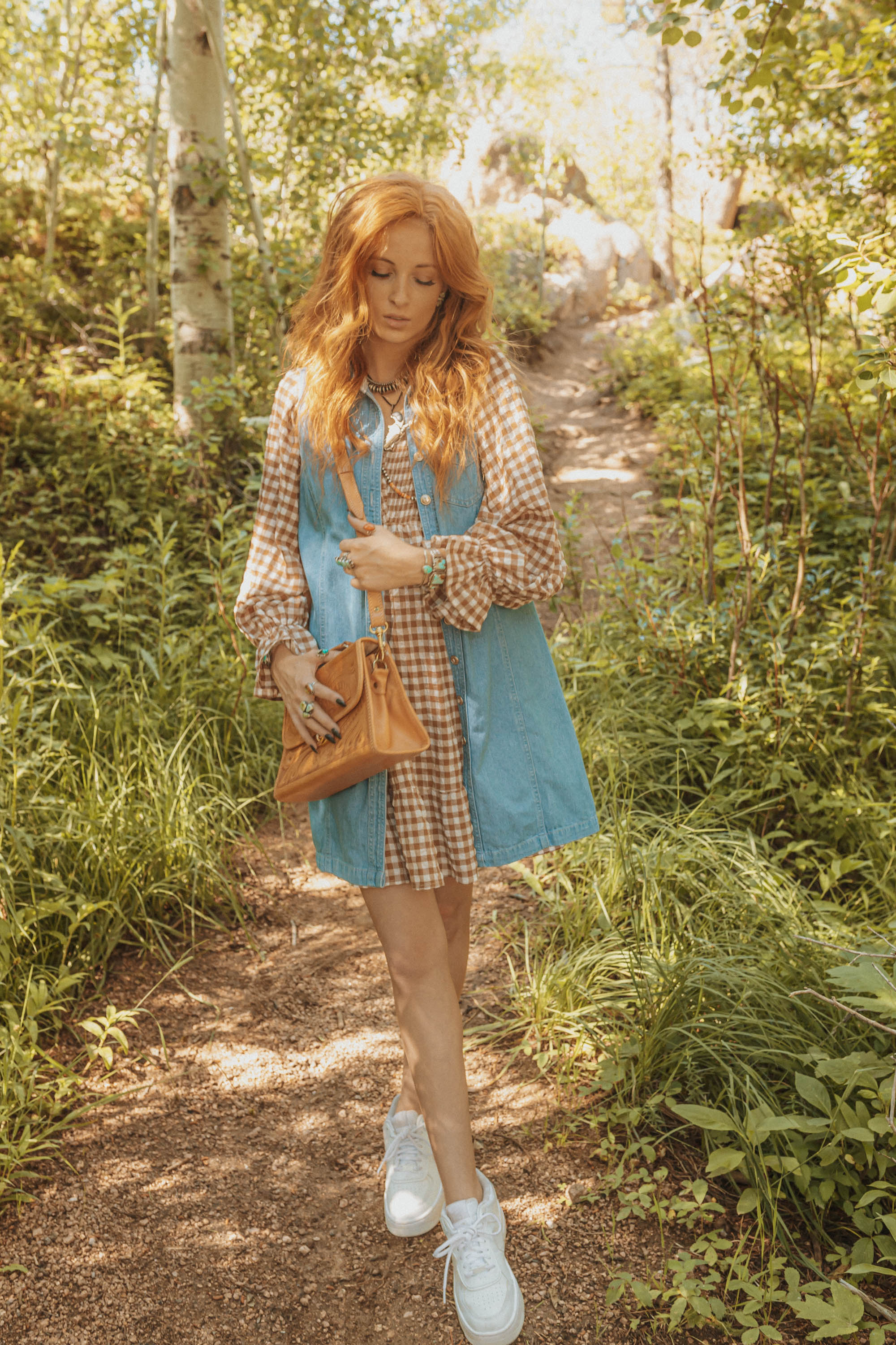 Brown Gingham Dress
