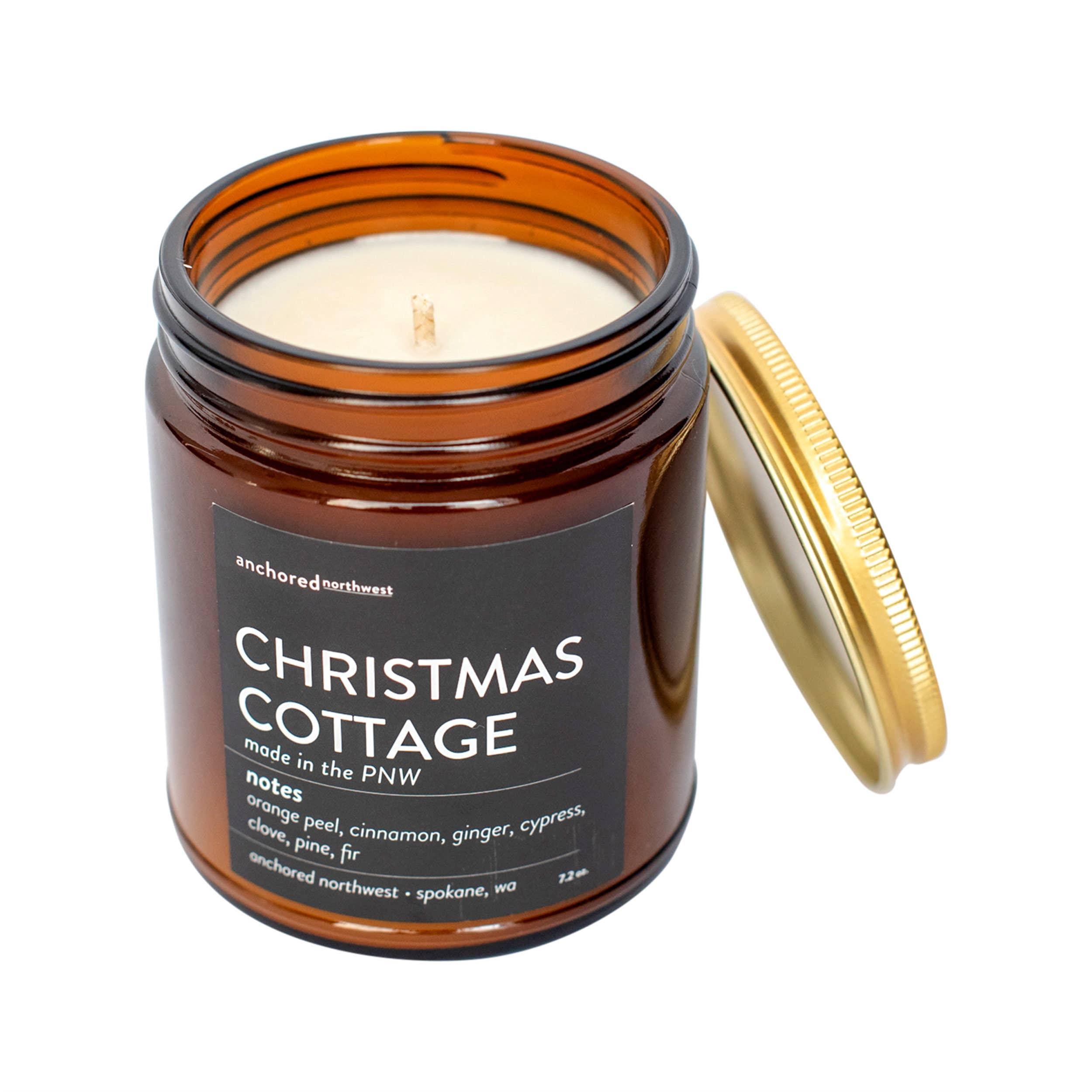 Christmas Cottage Amber Tumbler Candle
