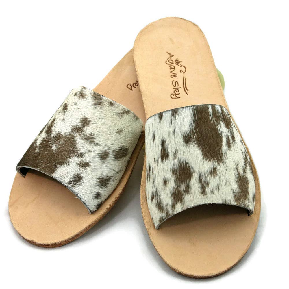 Nadia Cowhide Slides