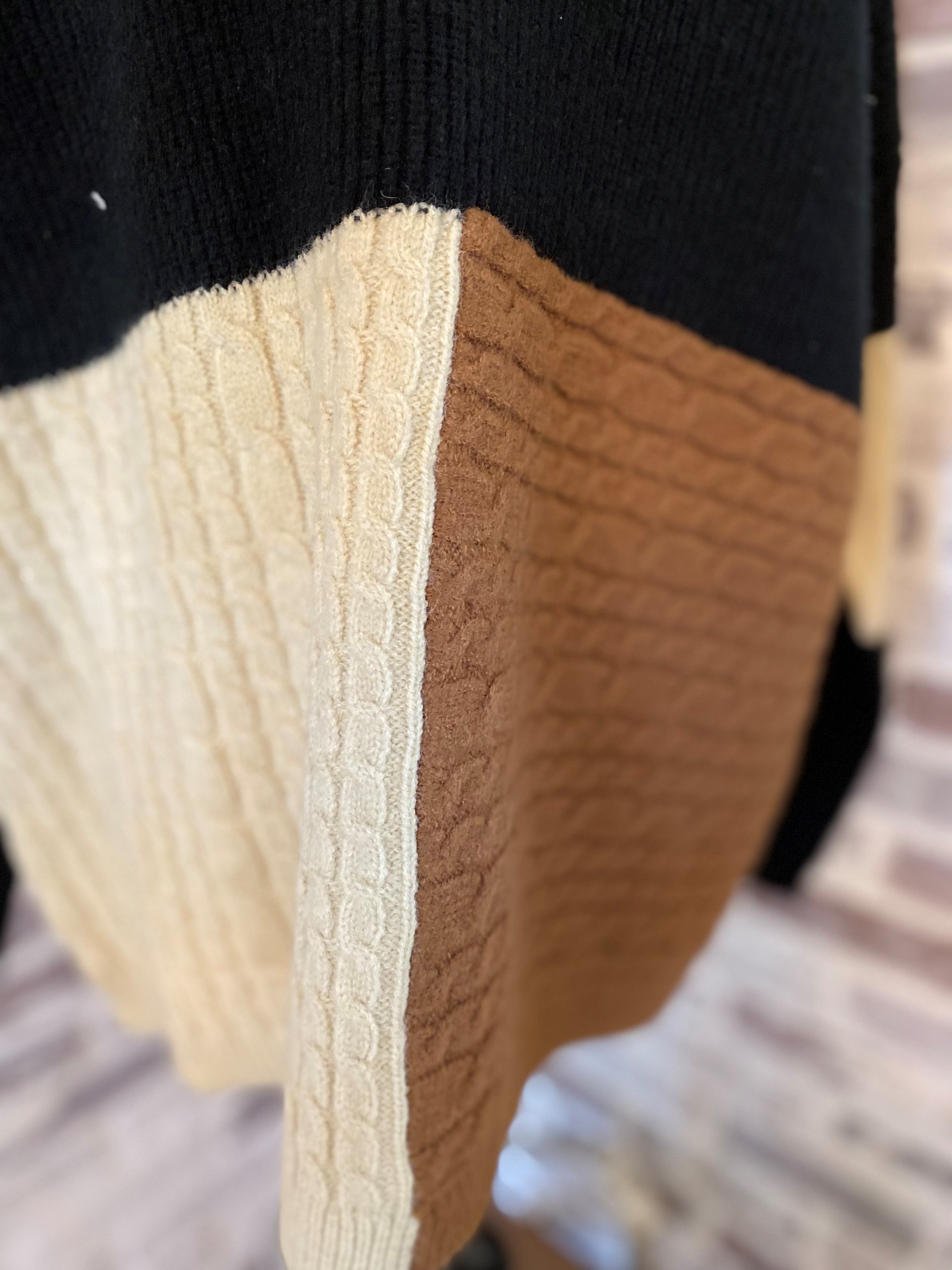 Black Mocha Block Sweater