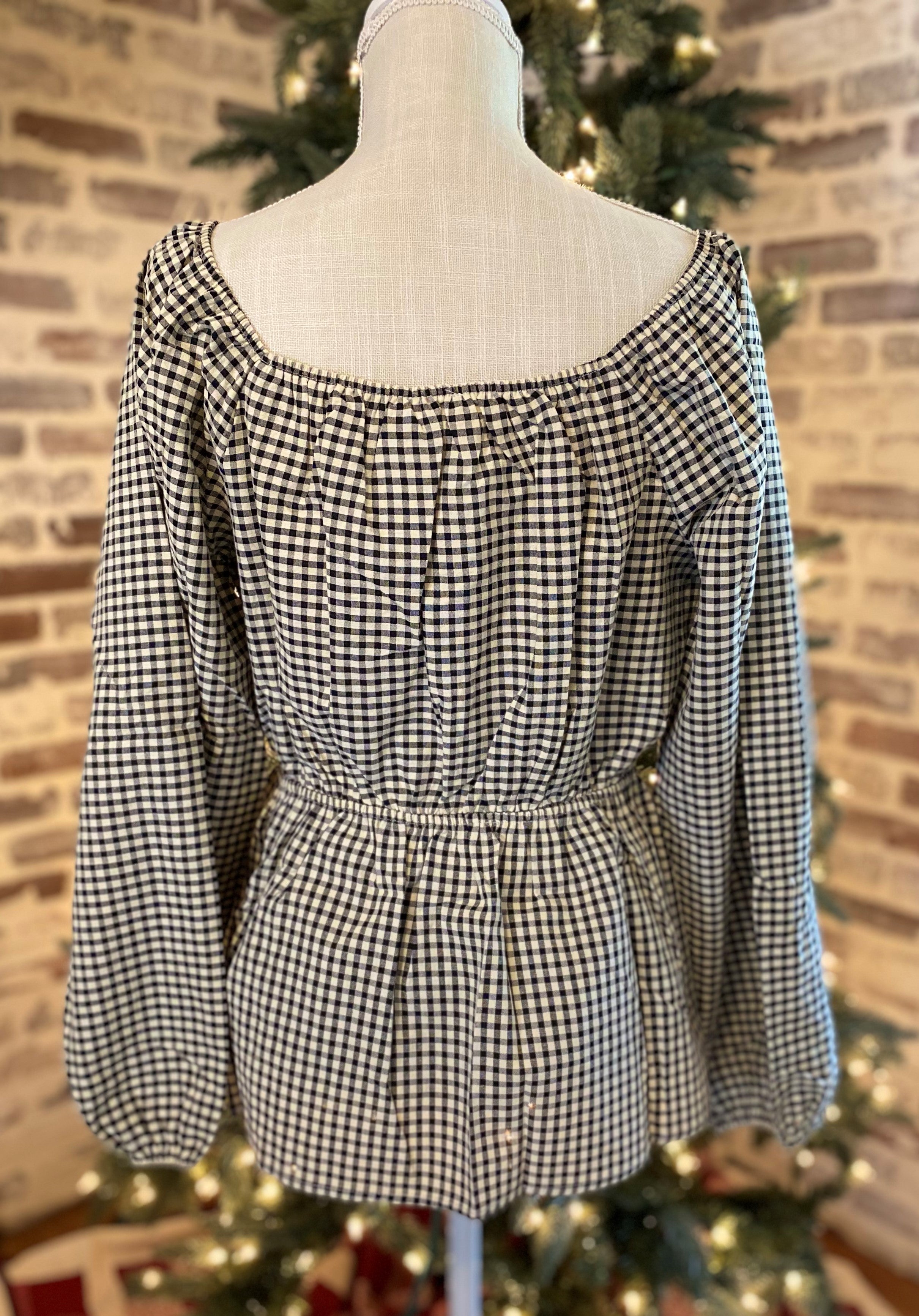 Black Gingham Top