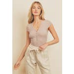 Mauve V Neck Bodysuit