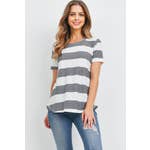 Chunky Navy Striped T