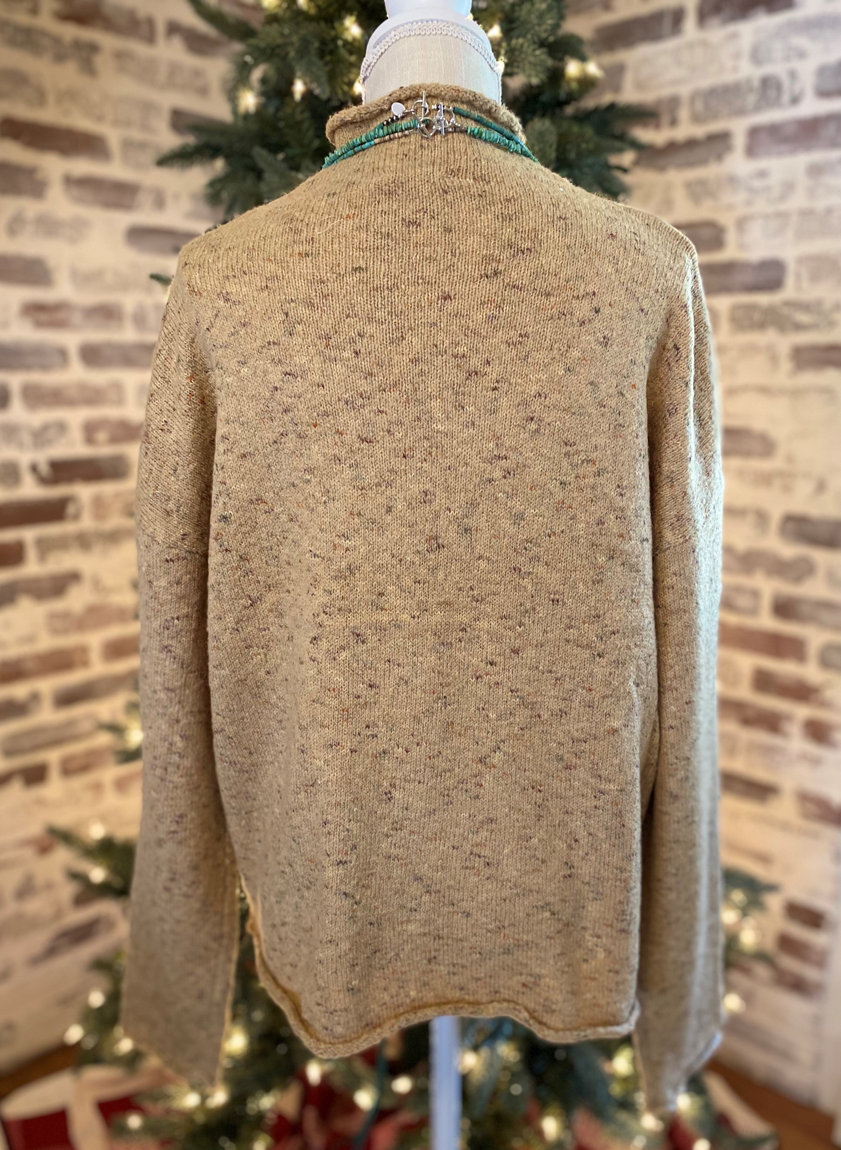 Taupe Mock Neck Sweater