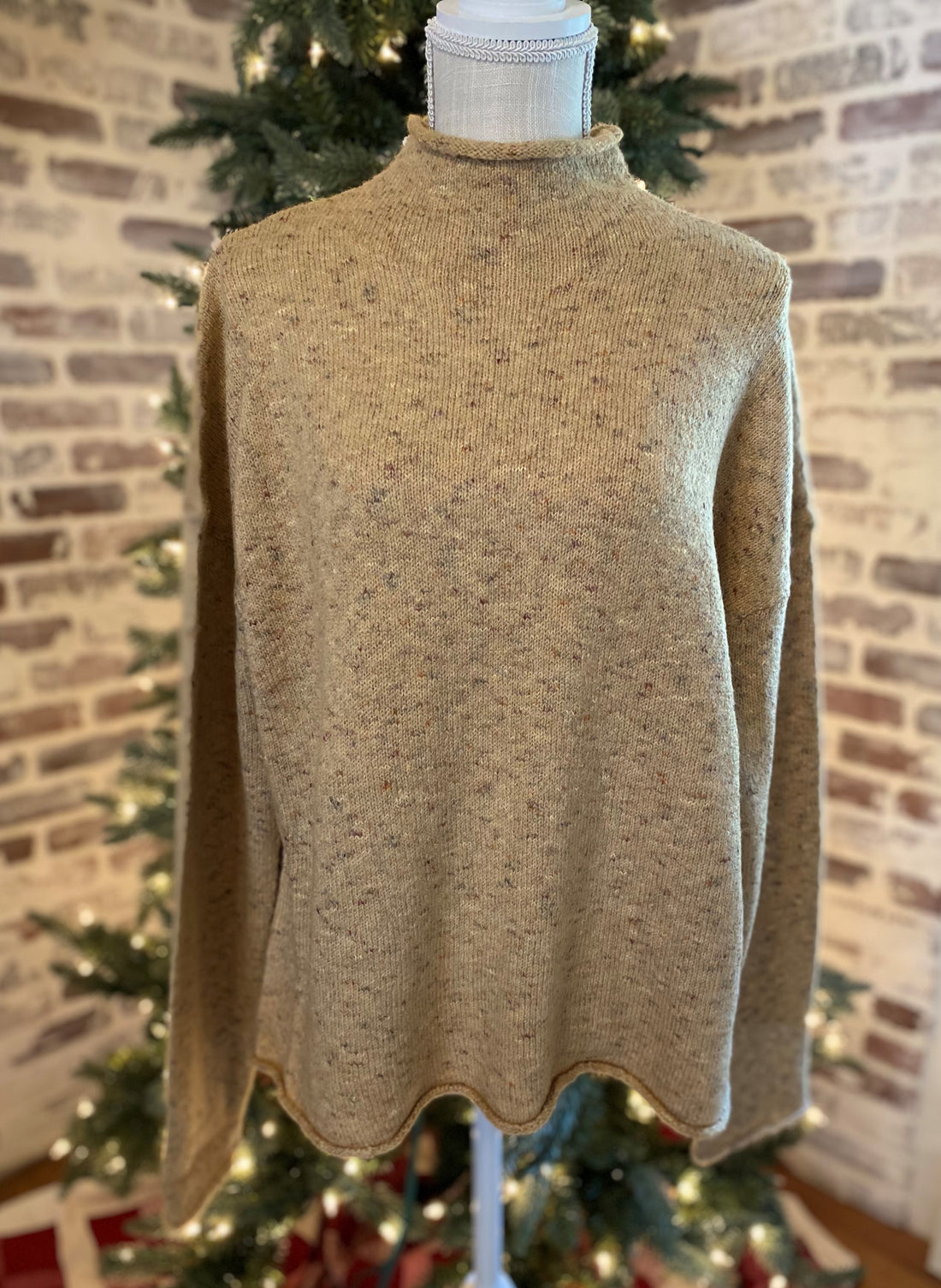 Taupe Mock Neck Sweater