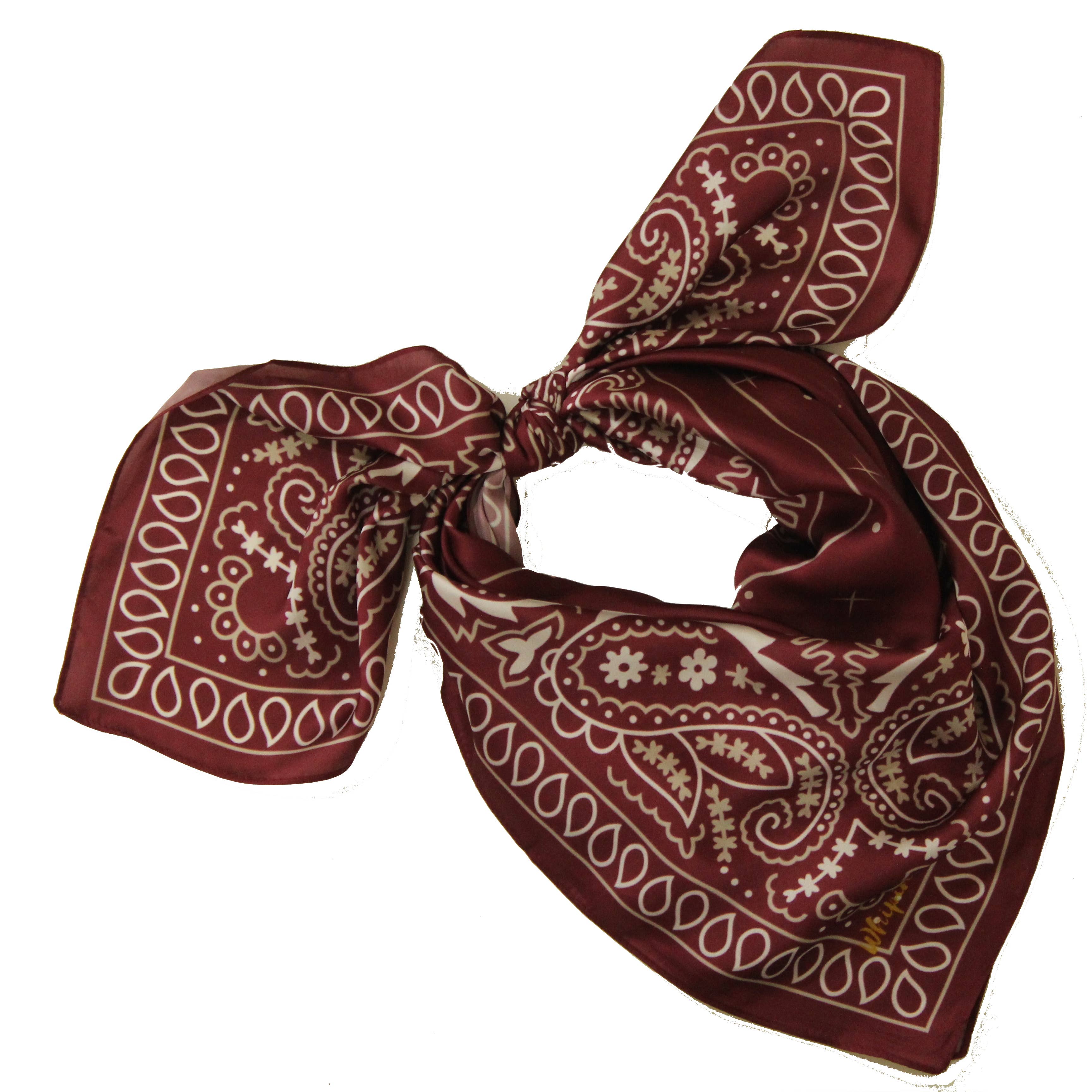 Wine Bandana Print Wild Rag