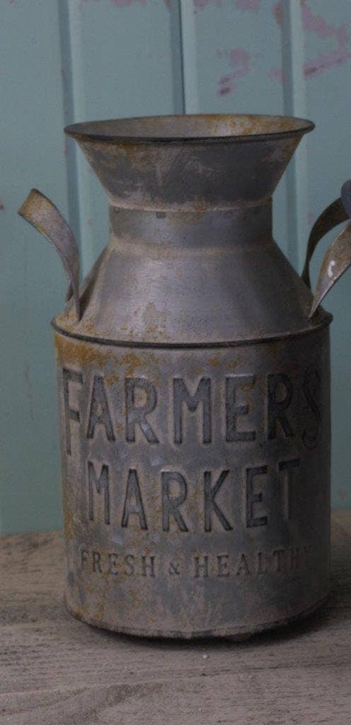 Galvanized Milk Can 10in