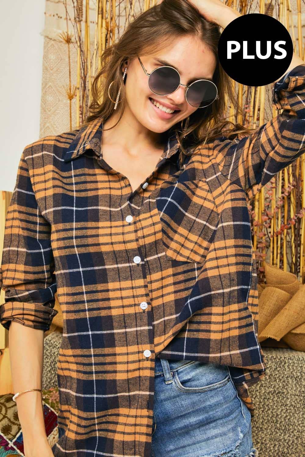 Check Flannel Shirt Dress