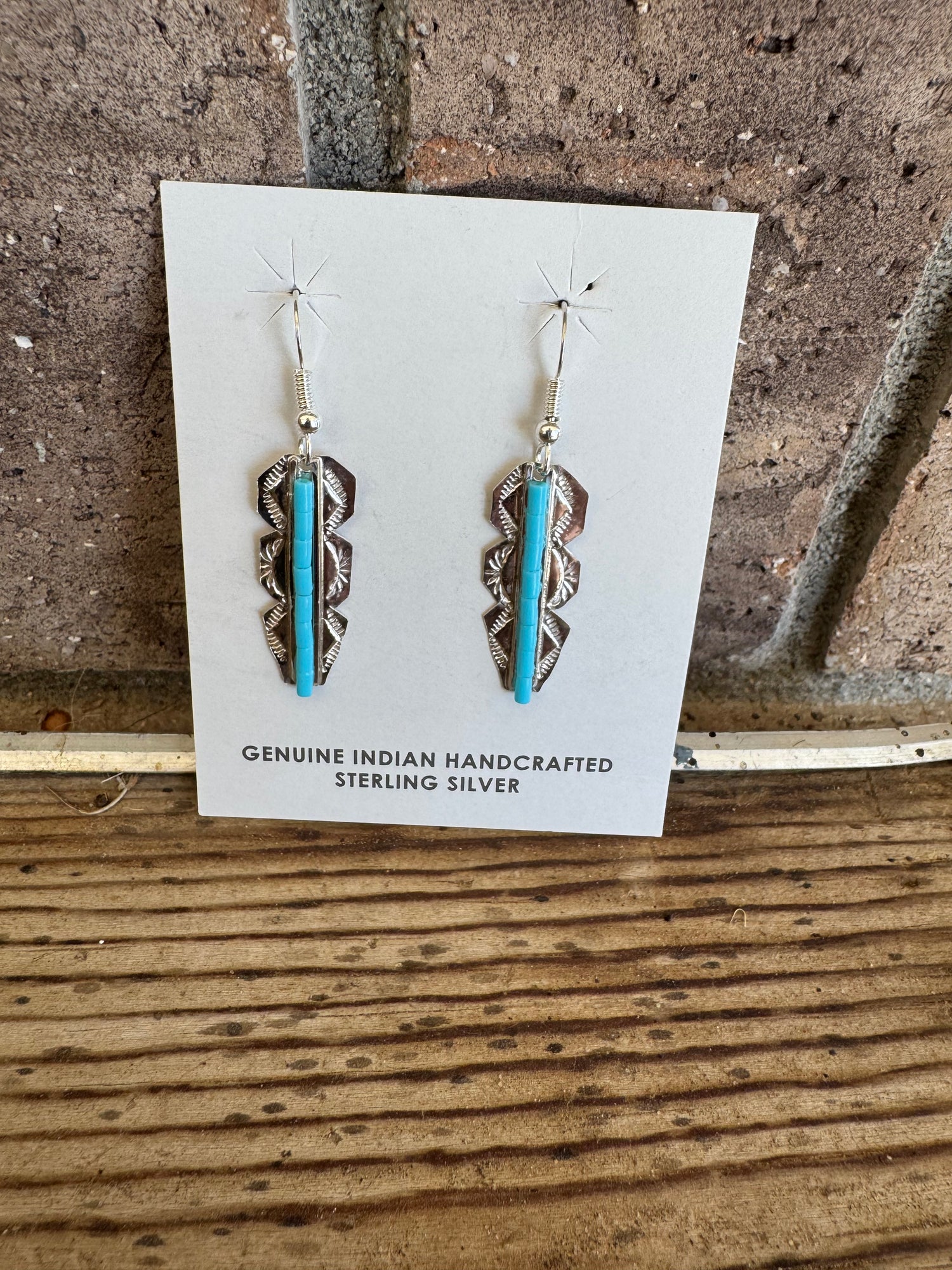 Turquoise Silver Dangle Earrings