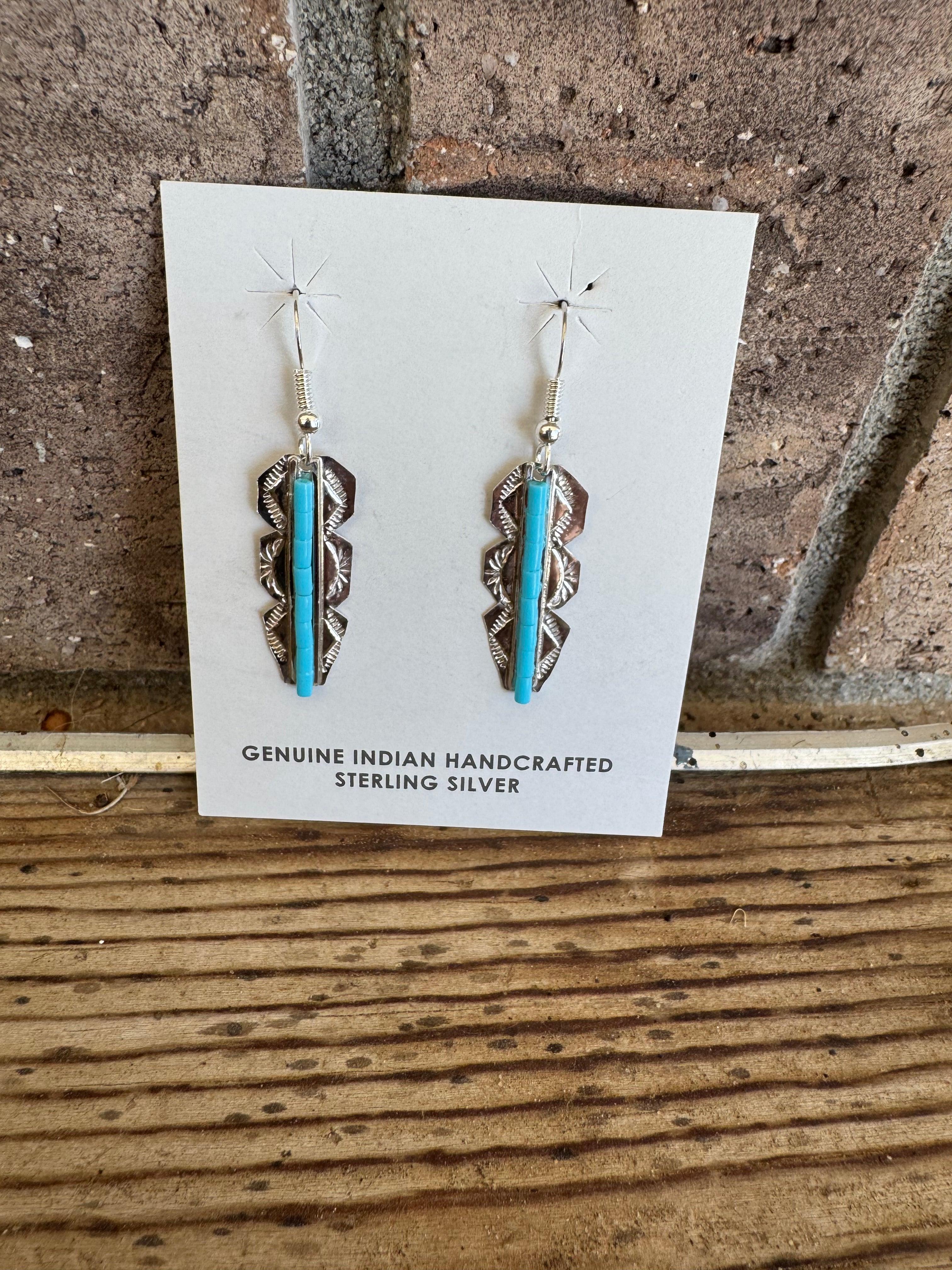Turquoise Silver Dangle Earrings