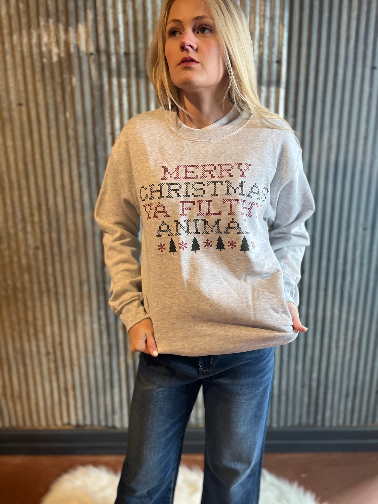 Merry Christmas Ya Filthy Animal Sweatshirt