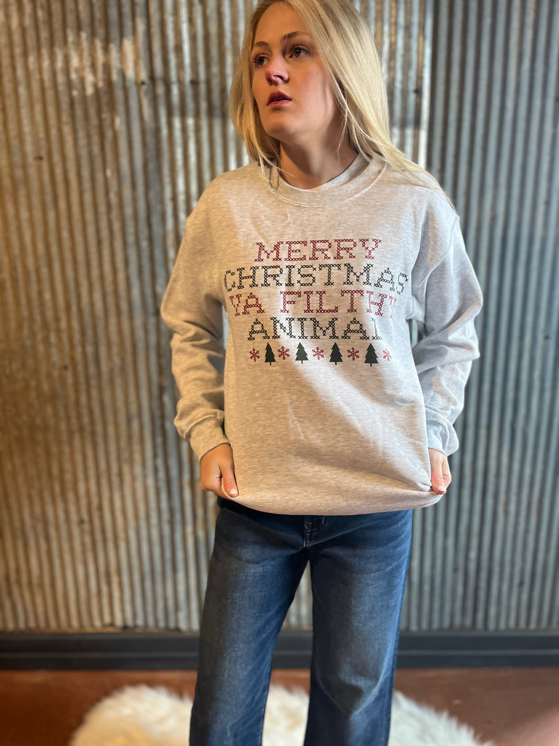 Merry Christmas Ya Filthy Animal Sweatshirt