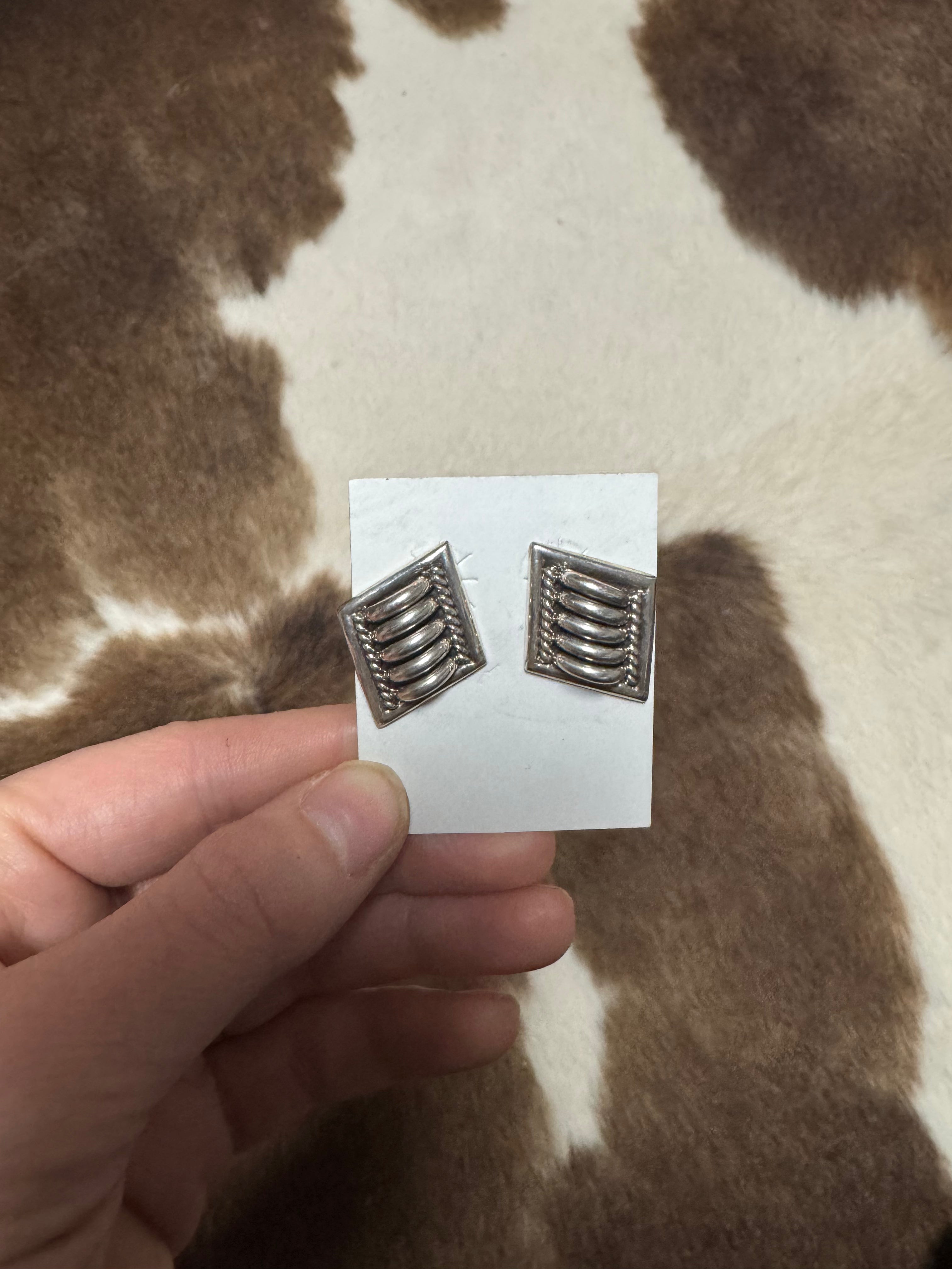 Silver Studded Earrings