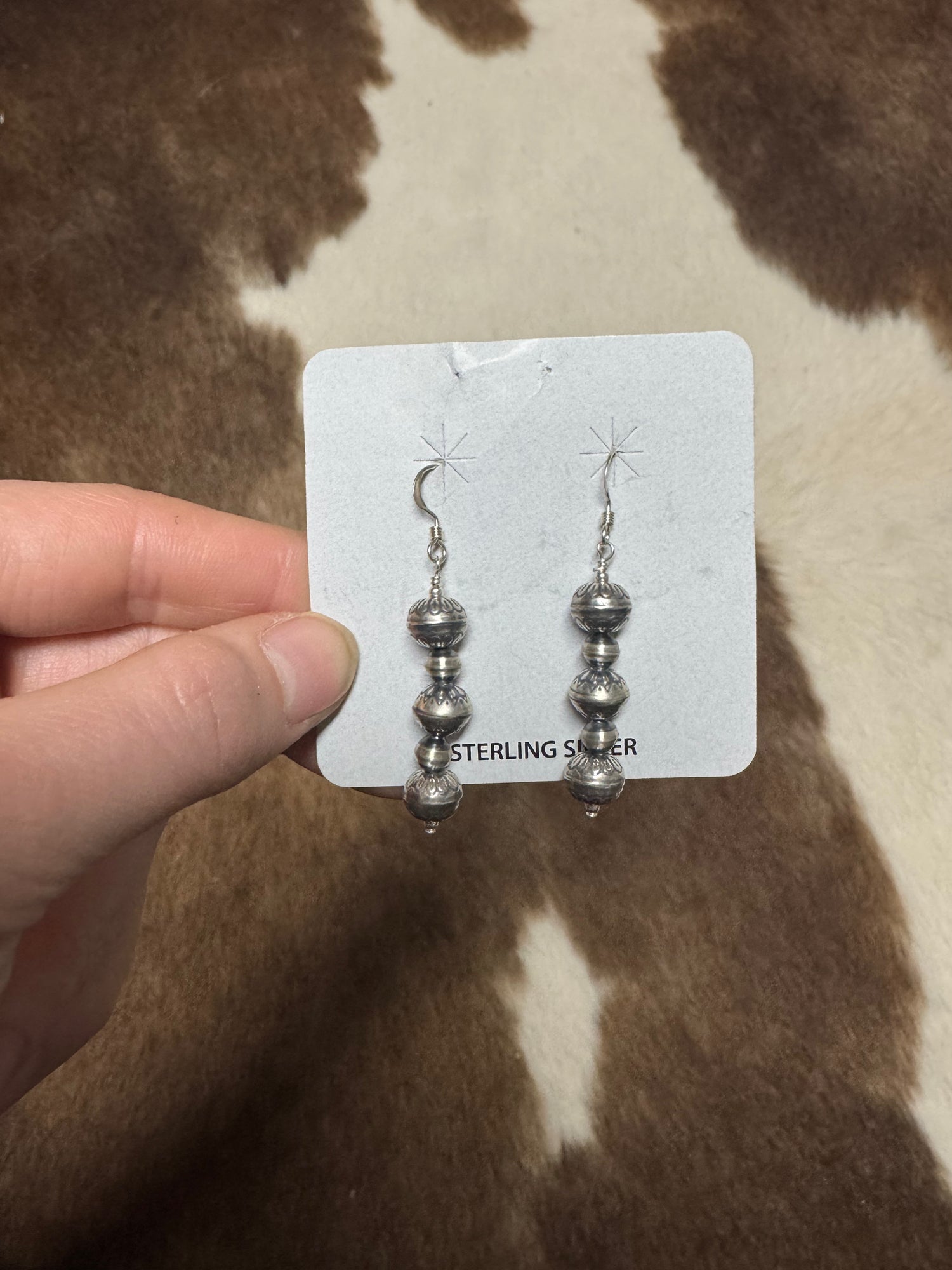 Silver Textured Earrings