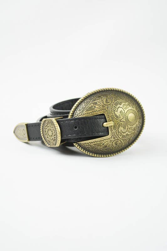 Oval Embossed Vintage Belt