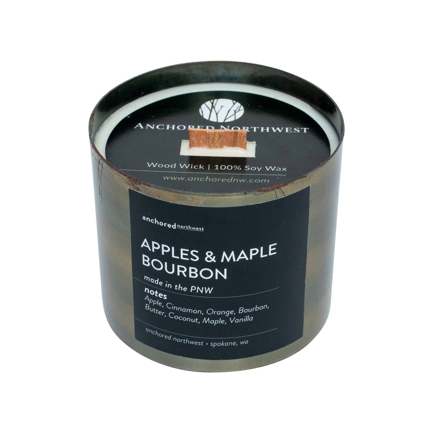 Apples &amp; Maple Bourbon Antique Brass Candle