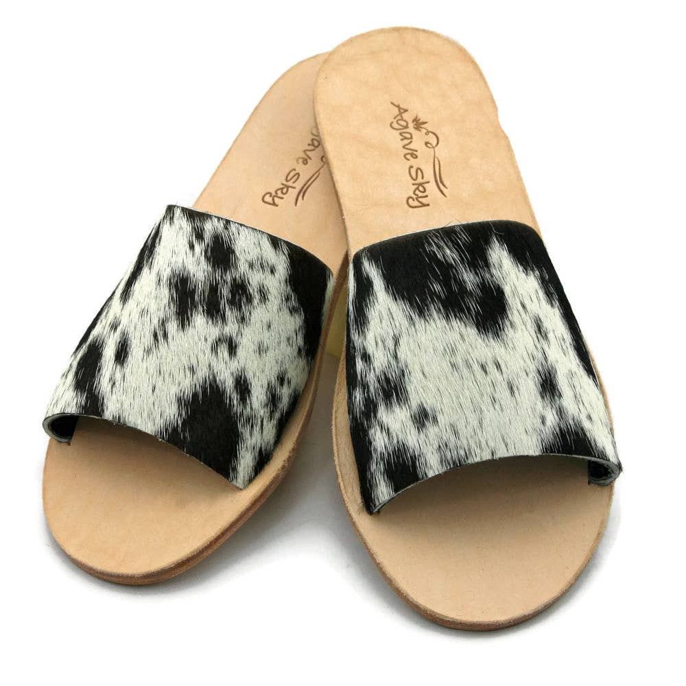 Nadia Cowhide Slides