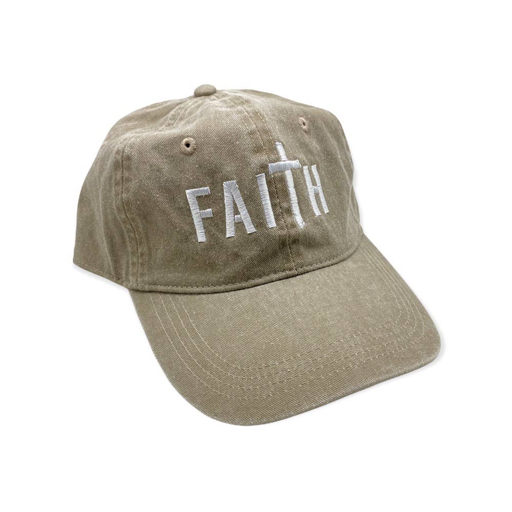Faith Baseball Hat - Khaki (Pack of 4)
