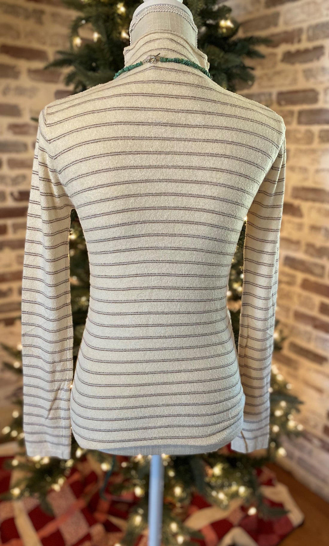 Pin Stripe Mock Neck Sweater