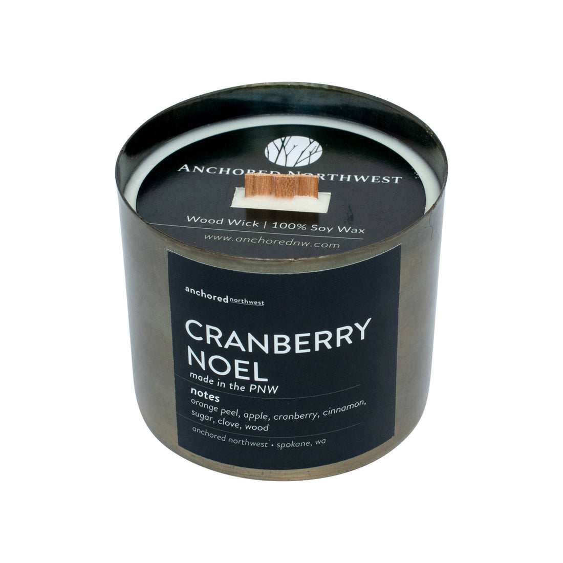 Cranberry Noel Antique Brass Candle