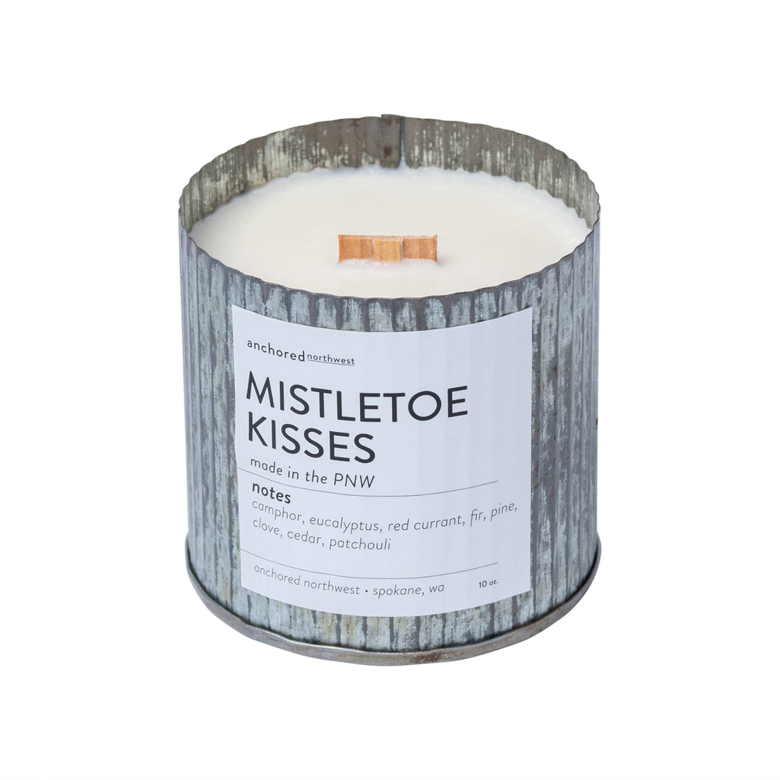Mistletoe Kisses Wood Wick Rustic Farmhouse Soy Candle: 10oz