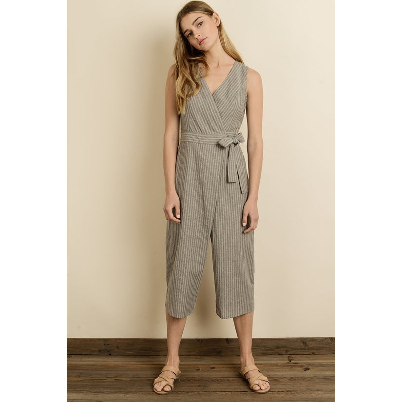 Gray Stripe Jumpsuit